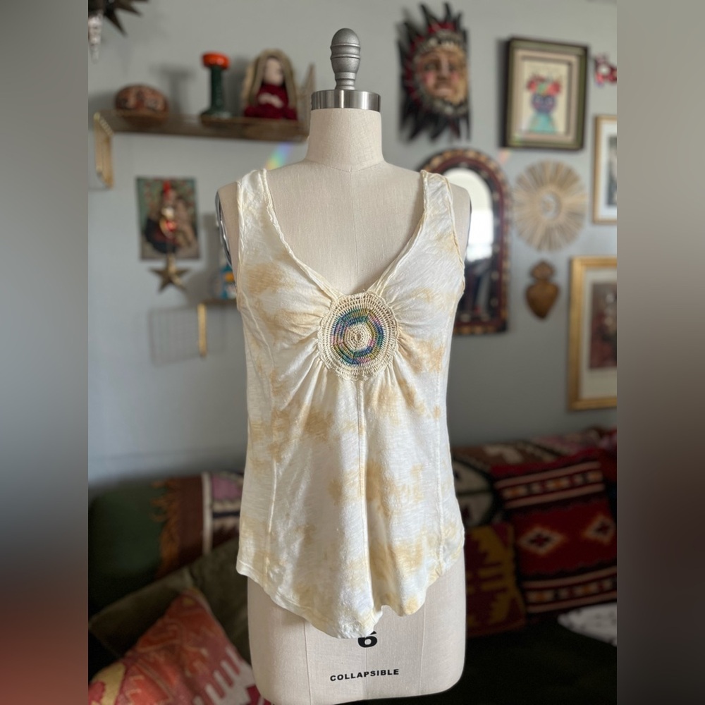 Free people crochet tie dye tank top